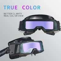 Außensteuerung Solar Auto Darken True Color Schweißbrille Schweißermaske Schweißhelm Schutzbrille mit Schattenohren Din9-Din13