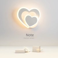 LED Heart-Shaped Wall Lamp, Simple Nordic Love Wall Lamp, Creative Bedroom, Living Room, Corridor, Background Wall, Bedside Lamp