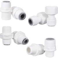 10Pcs 1/4" Hose Pipe Matched With 3/8" Male/Female Thread - Straight RO Quick Water Fittings For Reverse Osmosis Systems Parts
