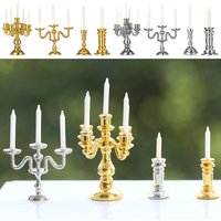 Bougeoir Miniature pour maison de poupée, échelle 1:12, chandelier, accessoires de poupée, modèle de scène de maison de jeu, accessoires Photo, jouet pour enfants, cadeau