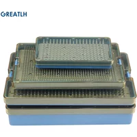 GREATLH Medical Disinfection Box Silicone Sterilization Tray Case for Holding Instrument S M L Ophthalmic Dental Instrument