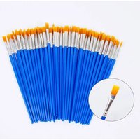 50-teiliges Malpinsel-Set, Kunst, rund, flaches Haar, Nylonhaar, Pinsel für Öl, Acryl, Aquarell, Kinder/Künstler/Anfänger/Studenten