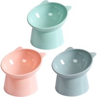 Tilted Cat Food Bowl Cat Food Dish Ergonomic Raised Cat Food Bowl Anti Vomiting Plastic Feeding Bowl Non Slip for Cats Dogs