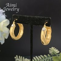 Italian Special Original Gold Plated Hoop Circle Earrings for Women Copper Drop Earrings African Jewelry Set Party Wedding Gifts