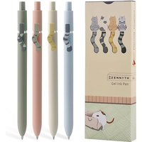 4 Pack of 0.5mm Cute Black Ink Pens, Fine Tip Smooth Writing Pens, High-end Series Cat Tail Retractable Pens for Diary Notes