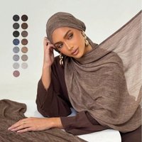 190*80Cm New Arrival Crinkle Rayon Hijab for Women Muslim Scarf Shawls Tie-dye Headscarf WrapsSolid color Islamic Turban Ramanda