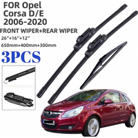 Front and rear wiper kit, suitable for Opel Corsa D E model years 2006-2020 original windshield wiper blade replacement - quiet