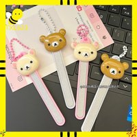 Rilakkuma Cute Cartoon Mini Nail File Buffing Sanding Portable Keychain Manicure Tool For Women Girls Home Travel Nail Shaping