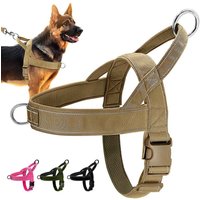 Tactical Anti-Pull Dog Harness Adjustable Nylon Pet Harness Outdoor Pet Training Vest with Handle for Small Medium Large Dogs