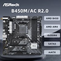 ASROCK B450M/AC R2.0 Motherboard Supports 5800X3D 5700X 5600X 5600G 1700X 2700X CPU AM4 4xDDR4 M.2 NVME HDMI mATX Mainboard