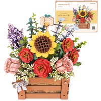 Robotime Flowers 3D Wooden Puzzle Artificial Bouquet Model Kits Wooden Puzzle Construction Kit Women Valentine's Day Birthday