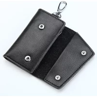New Genuine Leather Keychain Men Key holder key organizer Pouch Car Key pouch Wallet Housekeeper Key Case Mini Card Bag