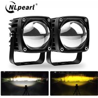 ANMINGPU 6000k/3000k LED-Arbeitslichtleiste 12V 24V Weiß Gelb Offroad Divring Nebelscheinwerfer für Auto LKW ATV 4x4 LED-Scheinwerfer