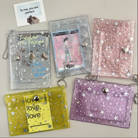 Starlight Glitter Card Holder PVC Laser Color Portable Organizer for Credit Cards Coins Lipstick, Mini Travel Purse