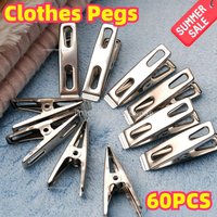 60pcs clothes pegs Stainless Steel laundry clips Non-Slip Windproof Metal Clamps Laundry Clips Drying Clothes Hanger