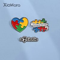 DIFFERENT NOT LESS Enamel Pins Custom Caring For Children With Autism Brooches Lapel Badges Clothes Jewelry Gift for Friends
