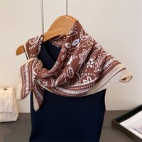 65*65cm Retro Paisley Print Hijab Cotton Feel Head Scarf Women Spring Autumn Warm Neckerchief Soft Foulard Bandana Square Scarf