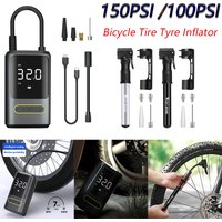 150PSI Bicycle Tire Tyre Inflator USB Rechargeable Electric Inflatable Pump with Schrader Valve Presta Valve for Motorcycle Bike