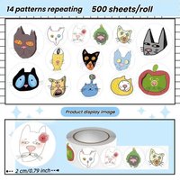 500Pcs Funny Cat Face Stickers Cute Cartoon Cat Meme Stickers Scrapbooking Journal Decoration Gift Wrap Kids Reward Stickers
