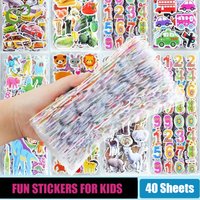 Autocollants 3D pour enfants, étiquette bouffante, paquet de variété pour Scrapbooking, Journal à puces, jouets pour enfants, filles et garçons, 40 feuilles
