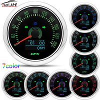 Compteur de vitesse GPS étanche 85MM avec antenne GPS rétro-éclairage 7 couleurs pour moto bateau marin voiture camion jauge de vitesse compteur 12V24V