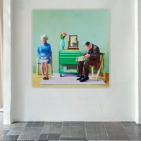 David Hockney „My Parents“ Leinwandkunst Ölgemälde Kunstwerk Poster Bild Wand Hintergrund Dekor Zuhause Wohnzimmer Dekoration