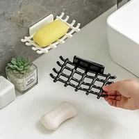 Soap Box Wall Mounted Drainage Shelf For Home Use No Punching High-end Bathroom Soap Dish Rack Hooks For High-end Bathrooms Hot