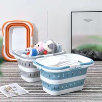 1pc Folding dirty clothes basket, household wall hanging clothes storage basket