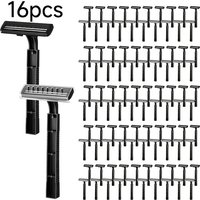 16 Pcs Disposable Razors for Men Portable Single Blade Shaver with Clear Safety Cover Unisex Sturdy Handle Travel Camping Hotel