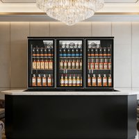 Mini Beverage Cooler Refrigerator 3 Door Bar Fridge Glass Door Under Counter Beer Refrigerator for Wine Bar Cabinet