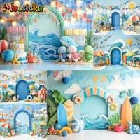 Mocsicka Photography Backdrop Hawaii Beach Surfboard Shop Decoration Baby Shower Newborn's 1st Party Backgrounds For Photographs