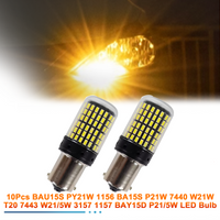 10Pcs BAU15S PY21W 1156 BA15S P21W 7440 W21W T20 7443 W21/5W 3157 1157 BAY15D P21/5W LED Bulb Car Light 2800LM 6000K White 12V image 4