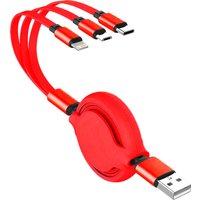3 in 1 Retractable Charging Cable Fast Charging USB Cable Type C Micro USB Universal Charger For iPhone Huawei Samsung Android