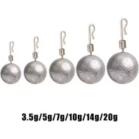 10pcs/5pcs R-ring Lead Sinker 3.5g/5g/7g/10g/14g/20g Ball/Cylinder Lead Weight Quick Change Lead Sinker Fishing Accessories