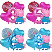 Cartoon Peppas Pig Kids Birthday Balloons Party Decoration Number Love Shape Ballons Set Boy Girl Party Supplies Children Favors
