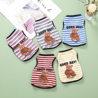 Cartoon-Bär-Hundekleidung, süßes Baumwoll-Haustier-gestreiftes Bären-T-Shirt, gestreifte Bärenweste für Welpen, kleine und mittelgroße Hunde, Shih Tzu XS-XXL