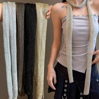 Lace Gold Thread Tassel Scarf Bright Silk Gold Silver Sunscreen Shawl Jazziness Accessries Women Shiny Glitter Gold Scarves