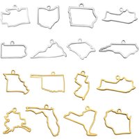 My Shape United States Florida Map Pendent for Bracelet Necklace Keychain Stainless Steel Charms DIY Jewelry Making Accessories