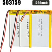 503759 Lipo Battery 1200mAh 3.7V Rechargeable Battery Ph-2.0p Plug for Massager Bluetooth Audio Beauty Instrument