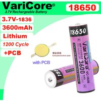 New VariCore VC-1836 3.7V 18650 3600mAh Lithium Rechargeable Battery 18A Discharge With PCB batteries for Flashlight Headlight