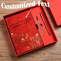Customized Name/Text Multi Colored Elegant A5 Leather Diary Fashion Hardcover Loose Leaf Notebook Set Perfect for Office Student