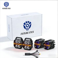 Future Eyes Galaxy 2 pairs Kit X80 Z4, 300w Motorcycle Fog Lights Kit, LED Motorcycle Auxiliary Driving Lights for Night Riding