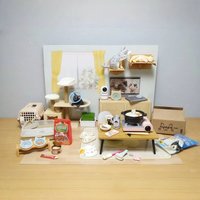 Cat Daily Life Miniatures Dollhouse Decoration Playset Blind Box Kawaii Anime Action Figure Collect Decoration Surprise Gifts
