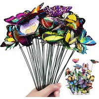 10 Pieces of Butterfly Stakes, Outdoor Artificial Butterfly Decorations - Ideal for Decorating Outdoor Gardens and Lawns!