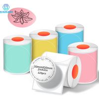 SINMARK 50 mm rundes Thermo-Etikettenpapier, Kreis, wasserfeste Etiketten, Geschenkanhänger, selbstklebende Aufkleber, Verwendung für tragbaren Drucke