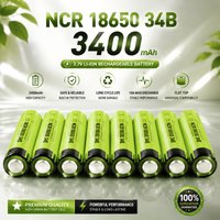 Akumulator 18650 34B NCR 3400mAh 3.7V 10A Li-ion Litowy z płaskim wyprowadzeniem, o wysokiej pojemności, zapewniający stabilną moc do latarki LED, sprzętu elektronicznego, urządzeń przenośnych. Szybka