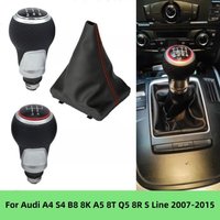 For Audi A4 S4 B8 8K A5 8T Q5 8R S Line 2007-2015 Hand Speed Pen Gear Shift Knob Gaiter Boot Cover Case Car Interior Accessories