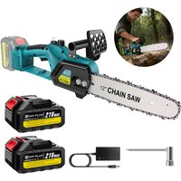 DayPlus 12" Cordless Electric Chainsaw Lithium Battery Powered Handheld Saw 4.0Ah for Wood Cutting Tree Pruning Branch Trimming