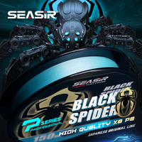 Seasir P-Series Black Spider 8 Braided PE Fishing Line Ice Blue 8 Strands Pe Fishing Main Line 150M 16-46Lb