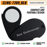 Dichroscope For Gem Pocket-size Diffraction Spectroscope 21mm Lens Diameter White Light Foldable Design Clear Lens Gem Tools